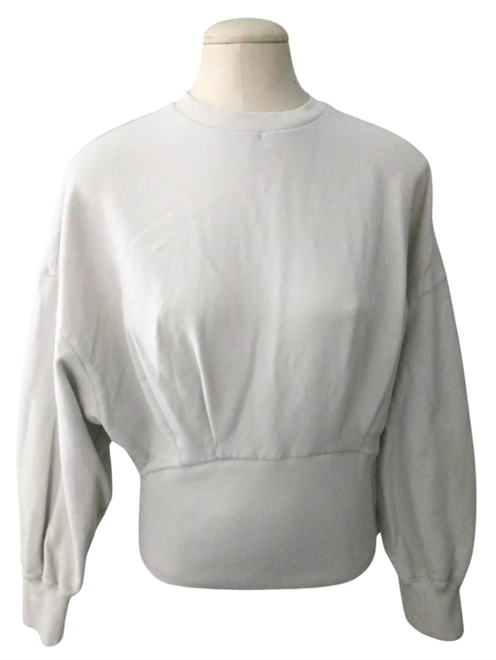 Marcella NYC Maris Sweatshirt European French Terry Puff-Sleeve Cream Large - Picture 5 of 8